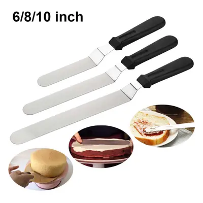 S/M/L Stianless Steel Cake Spatula Butter Cream Cake Smoother Polisher Angled Cake Scraper Icin