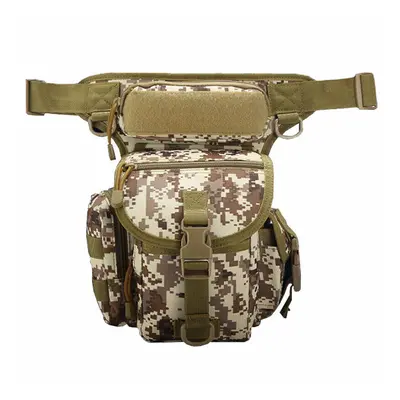 (Desert Digital) Canvas Waterproof Tactical Bag Waist Pack Leg Bag Camping Hiking Hunting Belt B