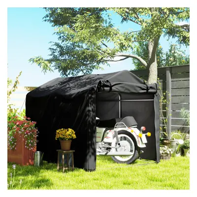 Outsunny Garden Tool Storage Shed with Roll-up Zipper Door, Black