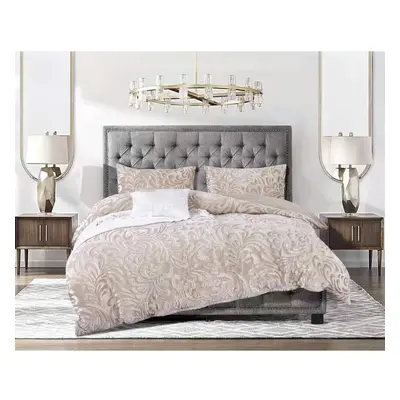 (Beige, King) New Teddy Fleece Duvet Cover Crushed Velvet Bedding Sets for winter in all sizes