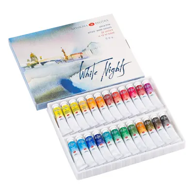 White Nights Extra Fine Artists Grade Professional Watercolor set tubes 10ml in Cardboarb Box by