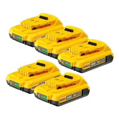 5x Dewalt DCB183 XR 18v Lithium Ion Battery Pack Li-Ion 2.0Ah DCB183