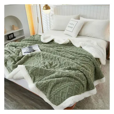 (green, 150x200cm) Morse Colors Winter Thick Blankets Warm Wool Blanket Soft Throw On Sofa Cover