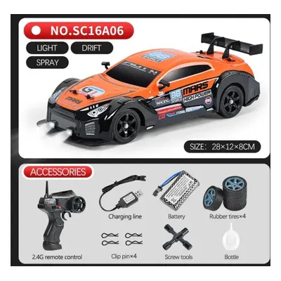 (orange) New 2.4g Drift Rc Cars 4wd Rc Drift Car Toy Remote Control Gtr Model Ae86 Vehicle Car R