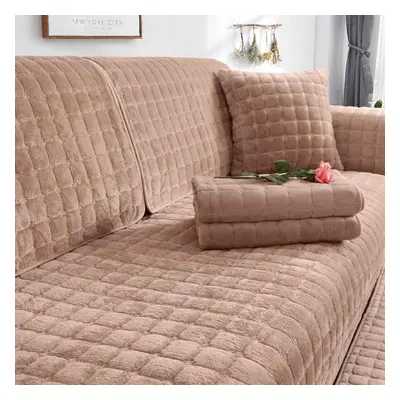 (camel, 90*240cm) Non-slip Soft Plush Sofa Cover Sofa Cushion Universal Sofe Covers Four Seasons