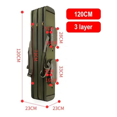 (as the picture, Layer 120cm) Fishing Bag 80/90/100/120/125/130cm 2/3/4 Layer Fishing Bag Oxford