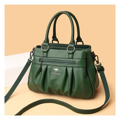 (green) Vintage Casual Womens Shoulder Bags High Quality Leather Layer Large Capacity Tote Bag L