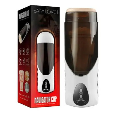 (white) Male Smart Heating Masturbator Cup Telescopic Sucking Modes Vagina Voice Interaction Mac