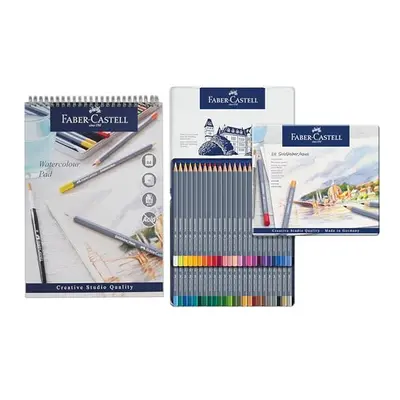 Goldfaber Aqua, Watercolour Pencils, Tin Of & Watercolour Pad, A4, Spiral Bound Paper, GSM, Shee