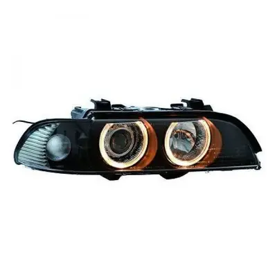 RHD LHD Headlight Headlamp Pair Angel Eyes Clear Black BMW Series E39