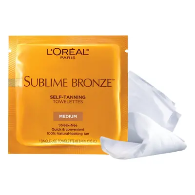 Self Tanner, L'Oreal Paris Sublime Bronze Self-Tanning Towelettes, Streak-Free, Natural Looking 