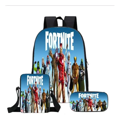 (08) Fortnite Game School Bag Backpack Lunch Bag Pencil Case 3PCS