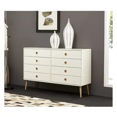 Steens Soft Line Retro Style Extra Large Wide (4+4) Drawer Chest Of Drawers White