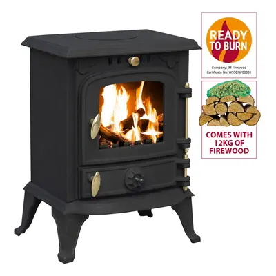 4.5kW Cast Iron Multifuel Stove + Firewood Starter Kit