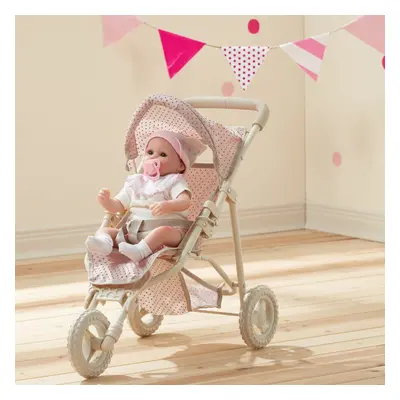 Olivia's Little World Dolls Pram Stroller Pushchair For Baby Dolls Pink OL-00002