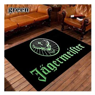 (Green, 120x160cm 47x63inch) Jagermeister Deer Logo Printing Carpet For Living Room Home Decor S