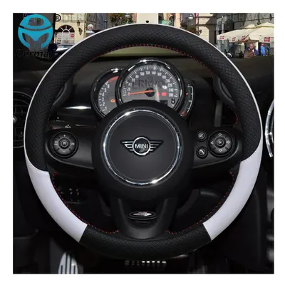 (White) Leather Car Steering Wheel Cover for MINI Cooper R56 Clubman Countryman Clubvan Coupe Au