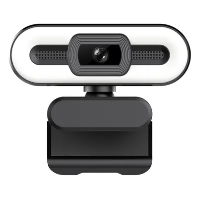 (4K 5MP) 2K USB Plug and Play Webcam with Built in Microphone Light