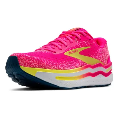 Brooks Womens Ghost Max Neutral Running & Walking Shoe - Pink/Lemon Tonic/Pink - Medium