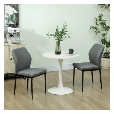 HOMCOM Set of Dining Chairs with Curved Back Padded Seat for Kitchen Grey