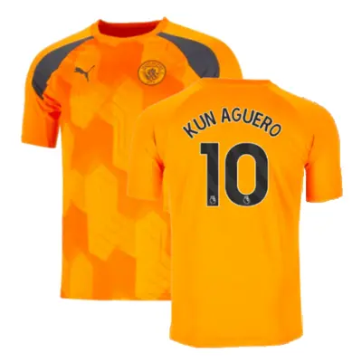 (XXL) Man City Pre-Match Jersey (Orange) (KUN AGUERO 10)