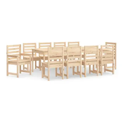 (natural pine) vidaXL Garden Dining Set Outdoor Table and Chair Piece Solid Wood Pine