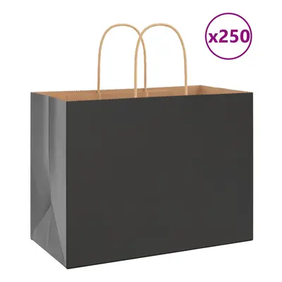 (black, x x cm) vidaXL Paper Bags pcs with Handles Brown 21x11x36 cm Paper Grocery Bag