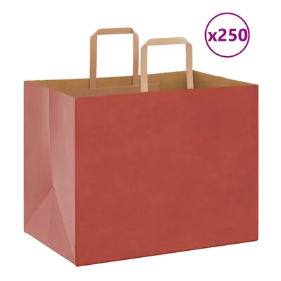 (red, x x cm/ pcs) vidaXL Paper Bags pcs with Handles White 21x11x28 cm Paper Grocery Bag