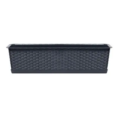 Prosperplast Flower Box in Rattan Look cm Anthracite