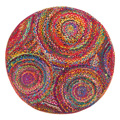 Round Cotton Area Rug cm Multicolour YENICE