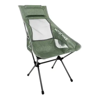 (Green) Portable Moon Chair Lightweight Fishing Camping Barbecue Chair Foldable Extended Hiking 