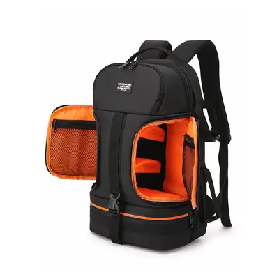 (Orange) No Side Open Travel Carry Camera Bag Backpack for Canon for Nikon DSLR Camera Tripod Le