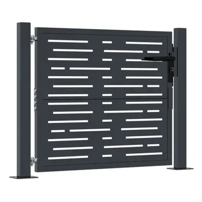 vidaXL Garden Gate Outdoor Gate 105x105 cm Anthracite Steel Square Design