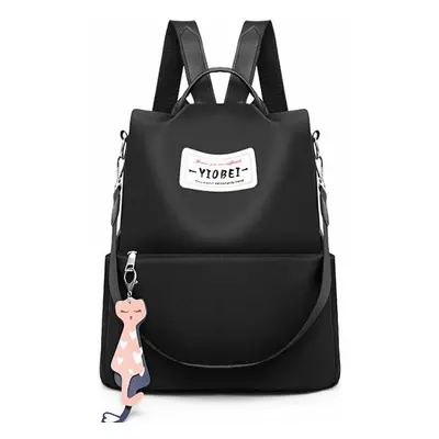 (Black) Outdoor Women Anti-Theft Backpack Oxford Cloth Waterproof Shoulder Bag Girls School Back