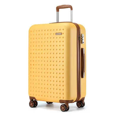 (24 Inch) 13/20/24/28Inch ABS Hard Shell Suitcase Set Travel Wheels Cabin Hand Luggage - Yellow