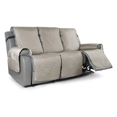 (taupe, Seat) 2 Seat Non-slip Recliner Chair Cover Sofa Slipcover Reversible Pet Cover Protector