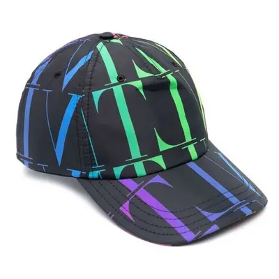 (Black Multi, L) Valentino VLTN Multi Logo Cap