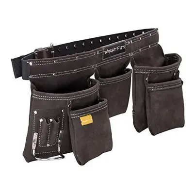 WrightFits Leather Apron Tool Belt, Heavy Duty Tool Pouch with Multi Pockets, Professional Work 