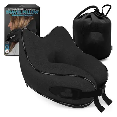 (Adult Regular, Black) Flight Pillow | Support Neck Pillow for Travel | Travel Neck Pillow for A