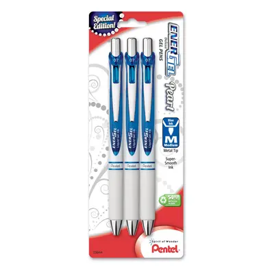 Pentel EnerGel Pearl Deluxe RTX Retractable Liquid Gel Pen (0.7mm) Accent Blue Ink Pack (BL77WBP