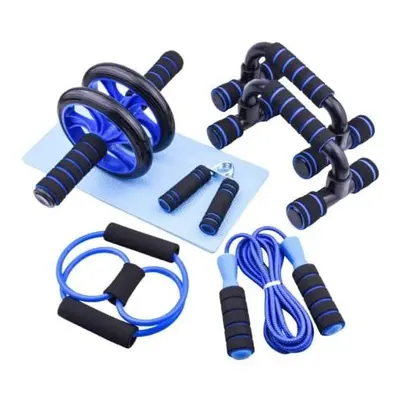 AERLANG 7-IN-1 Ab Roller Wheel Set With , Push-up Bars, Resistance Band, Skipping Rope, Hand Gri