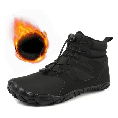 (black, 44) Winter Trekking Snow Boots Warm Fur Lined Snow Boots Barefoot Boots Outdoor Water Re