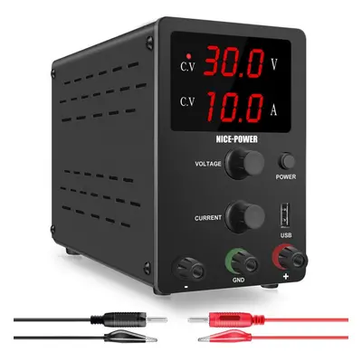 (black) Nice-power Usb Dc Regulated Lab Power Supply Adjustable 30v 10a Laboratory Voltage Regul