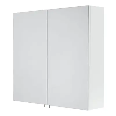 Double Mirror Cabinet Stainless Steel White