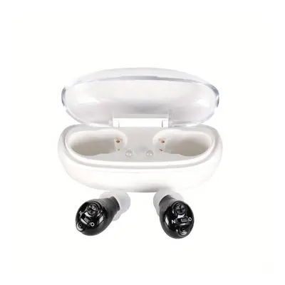 (black) Pair Rechargeable Hearing Aids Mini Inner Ear For Elderly Sound Amplifier For Deafness W