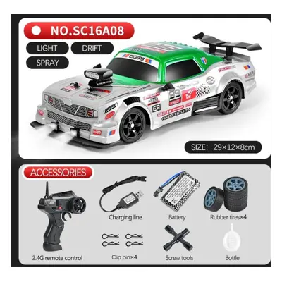 (green) New 2.4g Drift Rc Cars 4wd Rc Drift Car Toy Remote Control Gtr Model Ae86 Vehicle Car Rc