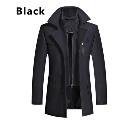 (black, XL) Spring New Fashion Jackets For Men Trench Coat For Men Business Casual Slim Mens Jac