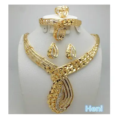 Dubai gold-colorful Jewelry Sets Women Costume Nigerian Wedding Jewelry Sets African Beads Jewel