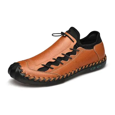 (brown, 42) Classic Handmade Casual Leather Shoes Men Loafers Comfortable Moccasins Men Flats Sh