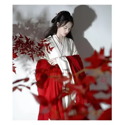 (multicolor, M) Chinese Wei And Jin Dynasties Style Hanfu Red Fairy Suit Elegant Suit Women&apos